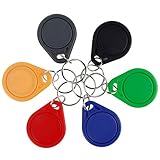 LIBO RFID Schlüsselanhänger NFC Smart Key Tag Karte RFID Zugangskontrolle Keyfobs 13,56MHz MF 1k IC S50 Token Schreibgeschützt (10, Gemischte Farbe)