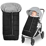 Sugfay Fußsack Kinderwagen,Fußsack für Kinderwagen Buggy mit Reißverschluss und Einstellbarer Zugkordel,Wasserdichter Waschbar Fußsack Buggy,baby fußsack aus Thermo-Fleece für alle Kinderwagen