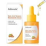 Kojisäure Gesichtsserum,Kojic Acid Serum Gesicht mit Kurkuma & Niacinamid,Kurkuma Gesichtsöl,poren verkleinern, einen ebenmäßigen Teint,Feuchtigkeitsspendendes Gesichtsserum, 30 ml