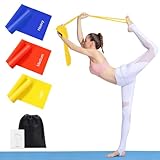 Widerstandsbänder 3er Set 1.5 M Fitnessbänder mit 3 Resistance Bands für Yoga, Pilates, Crossfit, Muskelaufbau, Physiotherapie mit Tragetasche & Übungsanleitung