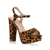 stiefelparadies Damen Pumps Plateausandaletten Party Sandaletten Plateau Abendschuhe 176217 Leopard 39 Flandell