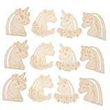 BESPORTBLE 12Stücke Einhorn Holzanhänger Zum Basteln DIY Graffiti Holzscheiben Für Kreative Dekorationen Und Bastelprojekte Tragbar Und Vielseitig Einsetzbar