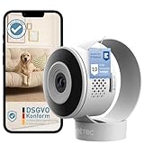 PetTec® Cam Lite - 3MP Haustierkamera Hundekamera mit App [OHNE ABO-Falle] - Katzen & Hunde Kamera Zuhause mit Bewegungserkennung & Nachtsichtfunktion - Pet Cam mit Geräuscherkennung & Sprachfunktion