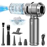 Semflagree Kabelloser Mini-Handstaubsauger, 23000PA Leistungsstarke Zyklon-Saugkraft USB Wiederaufladbar Tragbarer Autostaubsauger Autostaubsauger für Tierhaare, Auto, Haus, Büro, Küche(Silber)