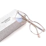 Madison Avenue Blaulichtfilter Brille Damen, TR90 Blaulichtbrille, Computerbrillen zum Spielen, Metallscharnier Brille Blaulichtfilter ohne Sehstärke(Rosa)