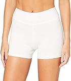 4How Damen Shorts Sommer Unterrock kurz eng Sport Shorts Sporthose Radlerhose Fitness Pole Yoga Shorts Tanzen Hotpants Volleyball Shorts weiß M