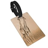 FEYUNYAN Strapazierfähige PVC-Gepäckanhänger für Koffer und Taschen, abnehmbare Handgelenkschlaufe, Ausweishalter, zwei Giraffen, laufende Reisetasche, Identifier für Flughafen, Kinderrucksack