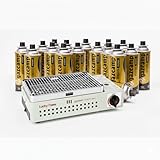 Lucky Flame LF-90 GD Gasgrill BBQ mit Butan MSF-1A Kartuschen (Auswahl Kartuschenanzahl) (Grill + 16 Kartuschen)