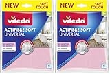 Vileda Actifibre Soft Universal, 2er Set MikrofasertüCher - streifenfreie ReinigungstüCher mit extrem hoher Saugkraft für Küchen & Bad - saugstarkes Mikrofasertuch ohne Chemie - Rosa & Grau