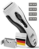 miaX Premium Ceranfeldschaber 2.0 – Innovativer automatischer Klingenwechsel – Ergonomischer Glasschaber und Kochfeldschaber mit 8 verstärkten Ersatzklingen integriert – Für alle Kochfelder geeignet