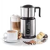 Cloer Induktions-Milchaufschäumer XL800, 600ml Milchschaum, 500ml heiße Schokolade, Behälter 800ml, elektronisch gesteuert, 500W, magnetische Aufschäumspule, Edelstahlkännchen spülmaschinengeeignet
