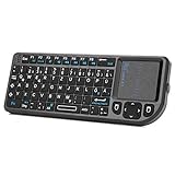 Rii X1 Mini Tastatur Wireless, Smart TV Tastatur, Kabellos Tastatur mit Touchpad, Mini Keyboard für Smart TV Fernbedienung/PC/PAD/Xbox 360/ PS3/Google Android TV Box/HTPC/IPTV (De Layout)