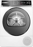 BOSCH WQB235B40 Wäschetrockner Serie 8, Wärmepumpentrockner mit 8kg Fassungsvermögen, AutoDry, SmartDry, Home Connect, AntiVibration Design, Sensitive Drying System, Weiß, 60cm