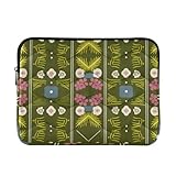 Laptop-Hülle, tragbare Computertasche, 38,1 cm (15 Zoll), 40,6 cm (16 Zoll), Weihnachten, grünes Karomuster, Blumenmuster, Reise-Laptop-Tasche, Handtasche,