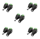 LITAELEK 5 Paar DC 5,5 mm 2,1 mm DC Stecker DC Buchse Steckverbinder DC Netzteil Stecker Hohlstecker Adapter Netzadapter Weiblich Männlich Verbinder für CCTV-Kamera, LED Leiste, LED Streifen Licht