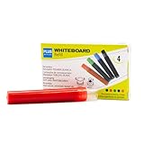 Plus Office Whiteboard-Marker mit nachfüllbarer Flüssigtinte, 2 mm Spitze, ideal zum Schreiben auf Glas, Whiteboard und anderen glatten Oberflächen, radierbare Tinte (Rot, Nachfüllung)