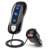 Bluetooth 5.3 FM Transmitter, SONRU Bluetooth Auto Radio Adapter, 48W PD&QC3.0 Schnelles Autoladegerät Zigarettenanzünder mit Freisprecheinrichtung, Sprachunterstützung, TF Karte Play