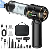 Handstaubsauger Akku 4-in-1 mit LCD Display, Auto Staubsauger Stark 25000PA Kabellos, 3-Stufen 220000 U/min Mini Staubsauger mit Bildschirm für Auto, Küche, PC, Sofa, Büro, Haus & Tierhaare