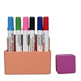 Harnyles Magnetisches Whiteboard Zubehörset: 6 abwischbare Whiteboardstifte mit magnetischer Stifthalter und Tafelradierer – in Mädchenpink für Frauen, unentbehrlich für Büro und Schule