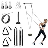 Kabelzug Fitness Kabel Latzug Fitness Bizeps Rücken Trainingsgerät Kabelzug Pulley System Latzug-Maschine Arm Krafttraining Home Gym Workout Equipment (4m Kabel)