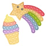 BDSHUNBF 2PCS Pop It Bubble Fidget Spielzeug, Silikon Antistress Toy für Stressabbau, Kinder und Erwachsene