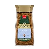 Jacobs Mild löslicher Bohnenkaffee, Instant Kaffee, 200 g im Glas, für 112 Getränke