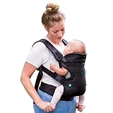 Infantino Flip Advanced 4-in-1 Babytrage, Ergonomisch, Umwandelbar, mit Blickrichtung Nach Innen und Außen, Vorne und Hinten Tragbar für Neugeborene bis Kleinkinder von 3,6-14,5 kg, Schwarz