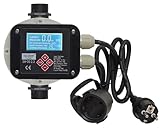 Pumpensteuerung mit LCD Display bis max.10 bar und 2,2 kW Druckschalter CH20 (EIN- und Abschaltdruck einstellbar) mit Trockenlaufschutz Druckwächter von CHM GmbH®