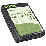 Velway Unkrautvlies Gartenvlies 2mx10m Wasserdurchlässig - 20m² Extra Stark Unkrautfolie Reißfestes Gegen Unkraut Bodengewebe Unkrautflies 90g/m² Unkrautgewebe für Garten Hochbeet Einfahrt 2m Breit