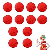 12 Stück Clownsnasen Rot, Clown Nase Rot, Clown Nase Erwachsene, Rote Nasen, Red Nose, Kostüm Clown Nase, für Kinderschminke Partys Karneval Fasching Zirkus Halloween Cosplay