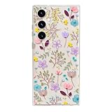 Rnrieyta Miagon Kreativ Blume Hülle für Samsung Galaxy S20 Plus,Schmetterling Blätter Blumen Flower Serie Schutzhülle Transparentes Weich TPU Cover Dünne Kratzfeste Silikon Gel