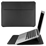 HoYiXi 14 Zoll Laptop Tasche PU Leder Hülle Kompatibel mit New MacBook Pro 14 2021/HUAWEI MateBook 14 2021/HP Chromebook 14''/Dell Latitude 14/13.5'' Surface Laptop 3, Schutzhülle (14 Zoll, schwarz)