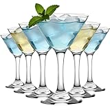 KIXINY Gläser Set 6 Martini-Gläsern 160ML Cocktail-Gläser mit Griff Eleganter Handgeblasener Bleifreier Kristall für Martini-Cocktails Mischte Getränke Elegante Party-Glaswaren