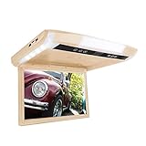 MERHOVO Auto-TV 1080P 10,1/12,1-Zoll-Auto-Monitor Flip Down TFT LCD Auto-Dachmontage-Monitore mit MP5-Player USB TF Auto-Decken-Monitor Bietet Ihnen EIN super visuelles Erlebnis(12.1 inch beige)