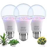 AIMEOKO 2024 Newly LED wachsen Glühbirnen 12W, äquivalent 150W-G60 Vollspektrum wachsen Lampe - E27 Base, wachsen Licht für Indoor-Pflanzen, Gartenarbeit, Blumen, Gewächshaus- 3 Stück
