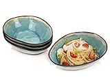SÄNGER | Pastaschalen Capri aus Steingut, 4-teiliges Pasta Teller Set, Bowl Schüssel, Modernes und Einzigartiges Design