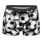 ZORIN Boxershorts Für Männer Unterwäsche Lustige Fußball Bälle Stretch Trunks Kurze Bein, Schwarz , XL