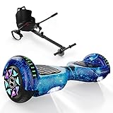 iScooter Hoverboard mit Sitz - Hoverkart Set 6,5 Zoll Kinder, mit Bluetooth und LED-Farblichträder, Go-Kart komplett , Geschenk für Junge und Mädchen