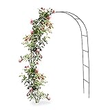 Relaxdays Torbogen Rankhilfe für Kletterpflanzen und Rosen 240 cm, Rosenbogen aus Metall witterungsbeständig, grün