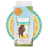 The Gruffalo Polar Gear Geschirr-Set für Kinder, 3-teilig, Grüffelo-Teller, Schüssel-Sets mit Kinderbecher, spülmaschinen- und mikrowellengeeignet, Teller und Schüssel-Sets für Kleinkinder