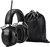PROHEAR 033 (Upgraded) Gehörschutz mit Bluetooth, FM/AM Radio Wiederaufbare Ohrenschützer, Eingebautem Mikrofon und Lärmreduzierung für Lärmintensive Freizeitaktivitäten SNR31dB, NRR25dB - Schwarz