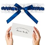 ILLUVA Blau Weisses Strumpfband für Hochzeit - Braut Geschenk - Wedding Garters - etwas Blaue