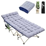 Sportneer Feldbett Klappbett mit Auflage, 188 X 71cm 204KG Set of Campingbett Feldbett Klappbar XXL mit Faltbare Matratze Camping für Erwachsene, Outdoor, Garten, Camping, Reisen, Indoor