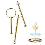 ReWu DIY Etageren Stangen Etagerenhalter Metallstangen Bausatz für Etagere Goldfarbend DIY Cake Stand Handle