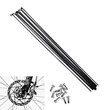 QOTSTEOS Edelstahl Nirosta Speichen, Fahrradspeichen J gebogen Stahl Fahrradspeichen mit Nippeln, Fahrradspeichen m.Nippel, 170/255 / 286mm(Schwarz,Size:286mm)