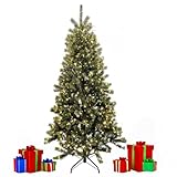 Künstlicher Weihnachtsbaum mit Beleuchtung - 100% Spritzguss - 180 cm hoch mit 350 Lampen - naturgetreuer Tannenbaum - mit integrierter Lichterkette - Christbaum mit stabilem Metallständer