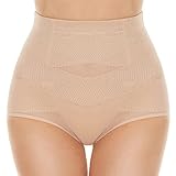 SIMIYA Damen Shapewear Unterhose Bauchweg Miederhose hoher Taille Unterwäsche Bauchkontrolle Miederpant weicher und bequemer Body Shaper für Frauen (Beige, L)