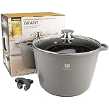 KARL HAUSMANN Topf Antihaftbeschichtet mit Deckel - 10 Liter - Ø 28 cm - Aluguss Kochtopf beschichtet Für alle Herdarten auch Induktion - Grau Suppentopf - Non Stick Cooking Pot - Bratentopf - Töpfe