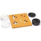 Yellow Mountain Imports Shin Kaya Beginner's Reversible 13x13 / 9x9 Go Game Set Board (2cm) with Double Convex Melamine Stones - Classic Strategy Board Game (Baduk/Weiqi)