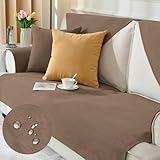 Alishomtll Sofabezug 1/2/3/4 Sitzer, Universelle Wasserdicht Sofa Überzug Ecksofa, L Form Couch Überzug, Hund Katze Anti-rutsch Sofaüberwurfe Sofaschoner für Wohnzimmer (Dunkelbraun, 70x150cm)